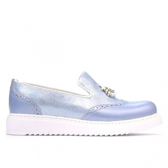 Zapatos casuales mujer 659-1 azul nácar combinado