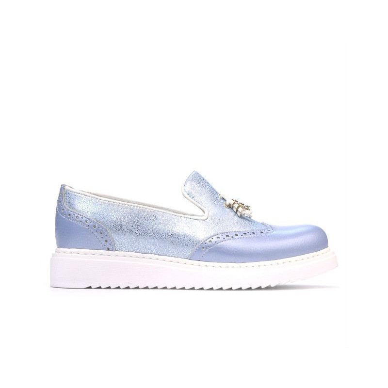 Zapatos casuales mujer 659-1 azul nácar combinado