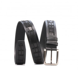 Cinturón hombre 18b negro+croco negro