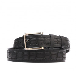 Cinturón hombre 18b negro+croco negro