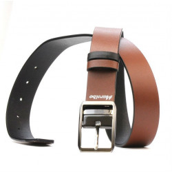 Cinturón hombre 09b bicolor negro+marrón claro