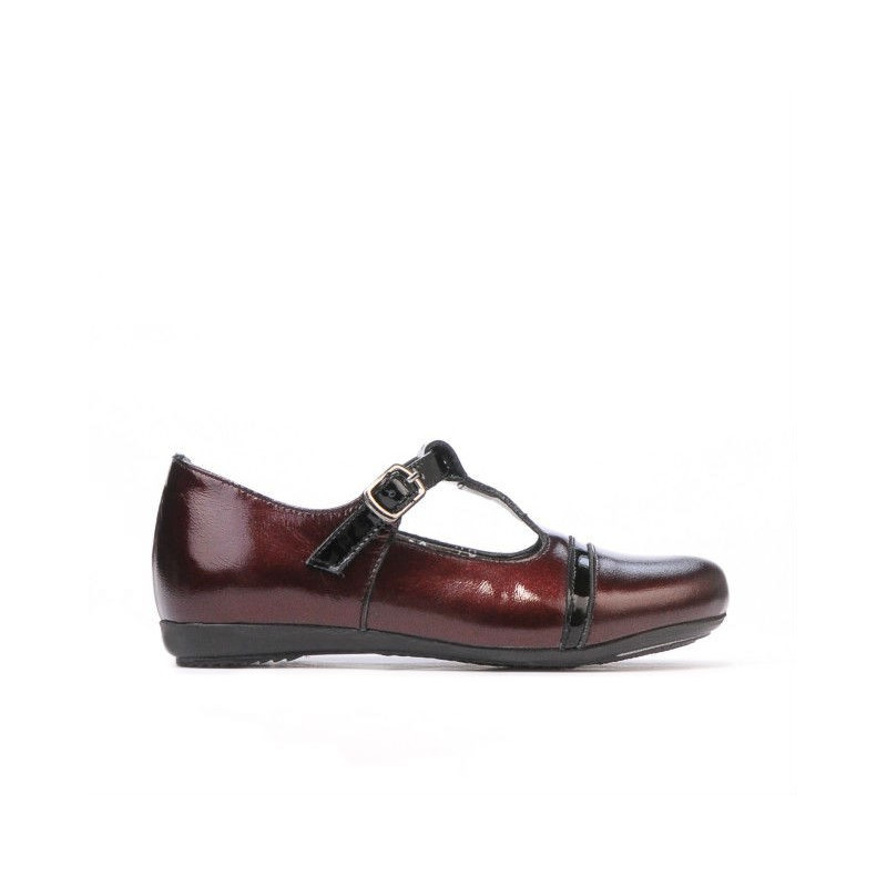 Zapatos para niños pequeños 62c charol burdeos+negro