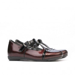 Zapatos para niños pequeños 62c charol burdeos+negro