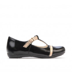 Zapatos para niños pequeños 62c charol negro+beige