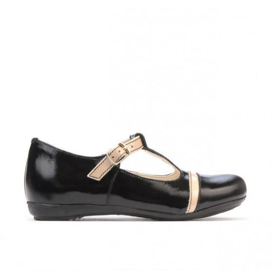 Zapatos para niños pequeños 62c charol negro+beige