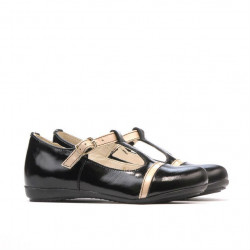 Zapatos para niños pequeños 62c charol negro+beige