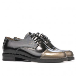 Zapatos casuales de mujer 696 charol negro combinado