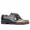 Zapatos casuales de mujer 696 charol negro combinado