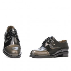 Zapatos casuales de mujer 696 charol negro combinado