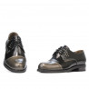 Zapatos casuales de mujer 696 charol negro combinado