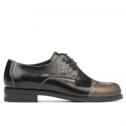 Zapatos casuales de mujer 696 charol negro combinado