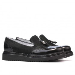 Zapatos casuales de mujer 659 charol negro combinado