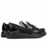Zapatos casuales de mujer 659 charol negro combinado