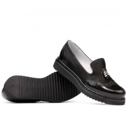 Zapatos casuales de mujer 659 charol negro combinado