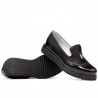Zapatos casuales de mujer 659 charol negro combinado