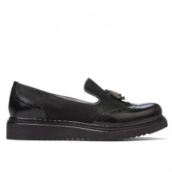 Zapatos casuales de mujer 659 charol negro combinado