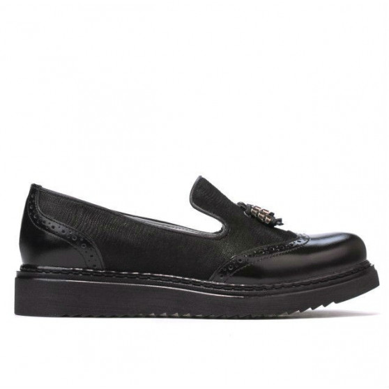 Zapatos casuales de mujer 659 charol negro combinado