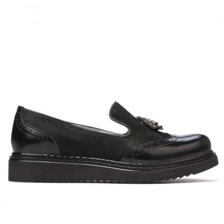 Zapatos casuales de mujer 659 charol negro combinado
