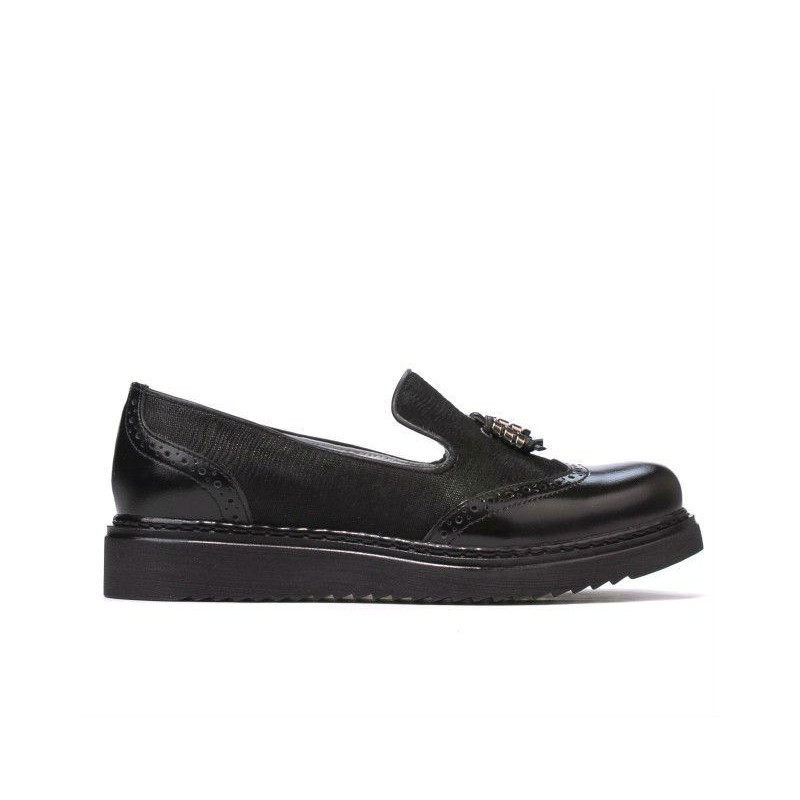 Zapatos casuales de mujer 659 charol negro combinado