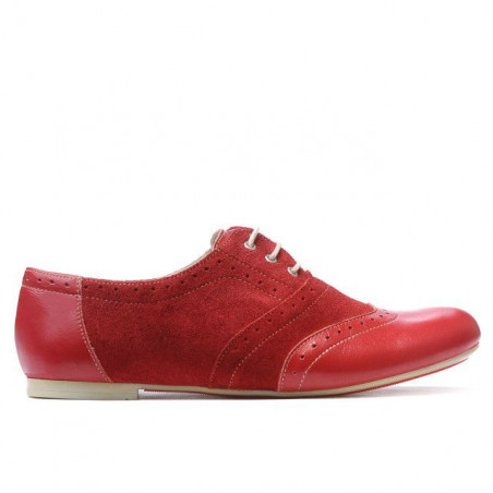 Zapatos casuales de mujer 186 rojo combinado