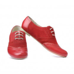 Zapatos casuales de mujer 186 rojo combinado