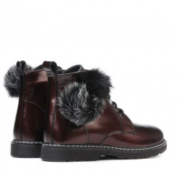 Botas para niños 3010 charol burdeos