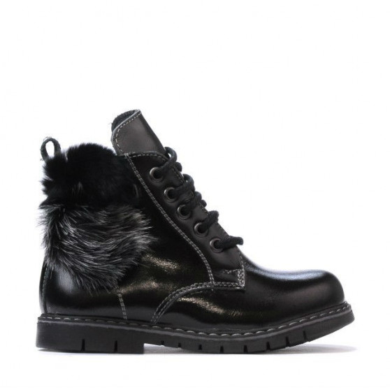 Botines para niños pequeños 38c charol negro
