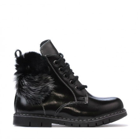 Botines para niños pequeños 38c charol negro