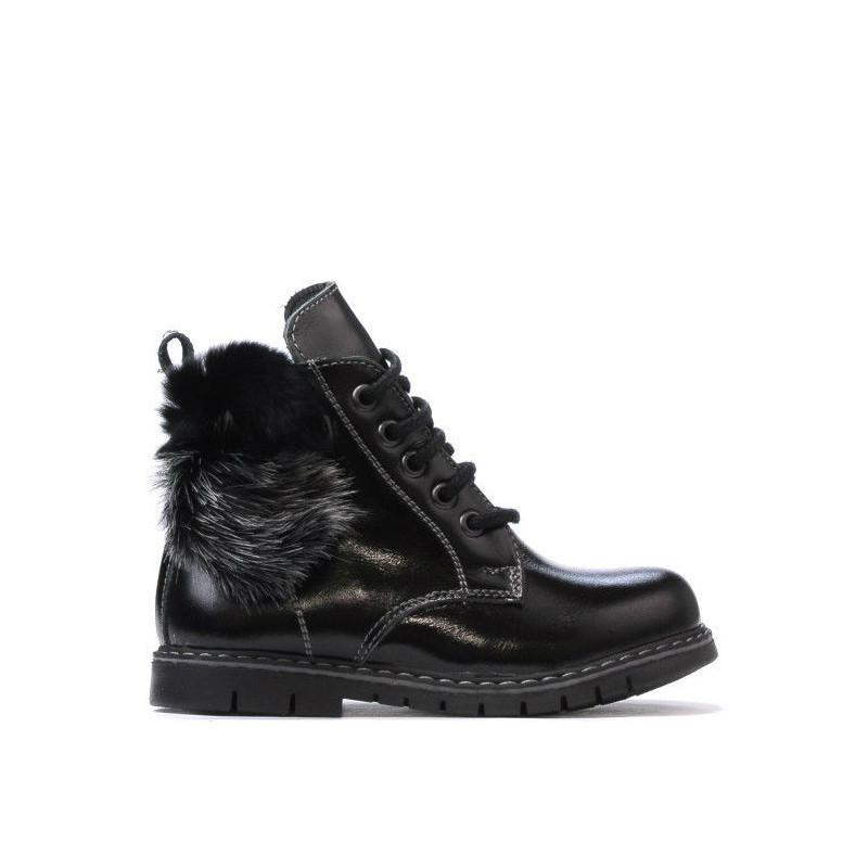 Botines para niños pequeños 38c charol negro