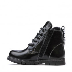 Botines para niños pequeños 38c charol negro