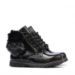Botines para niños pequeños 38c charol negro