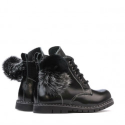Botines para niños pequeños 38c charol negro