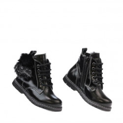 Botines para niños pequeños 38c charol negro