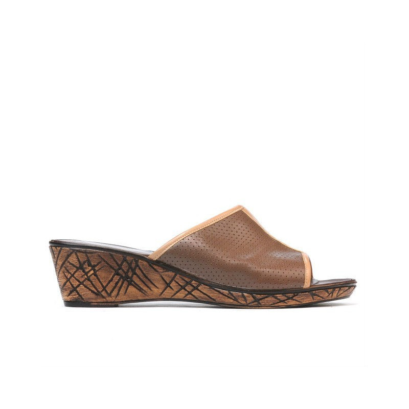 Sandalias de dama 5004mp capuchino perforado