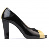 Sandalias mujer 1219 charol negro+beige