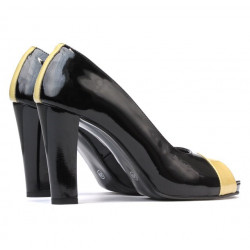 Sandalias mujer 1219 charol negro+beige