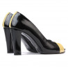 Sandalias mujer 1219 charol negro+beige