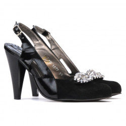 Sandalias mujer 1077 antílope negro+laca negra