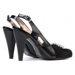 Sandalias mujer 1077 antílope negro+laca negra