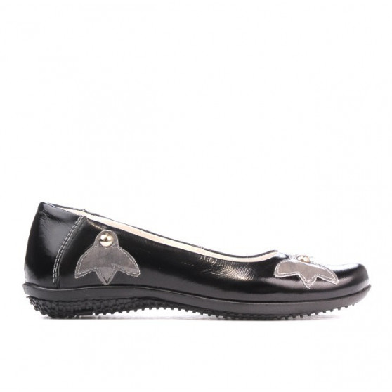 Zapatos para niños 117 charol negro+gris