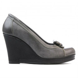 Zapatos casuales de mujer 178 gris combinado