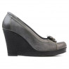 Zapatos casuales de mujer 178 gris combinado
