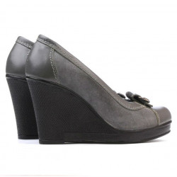 Zapatos casuales de mujer 178 gris combinado