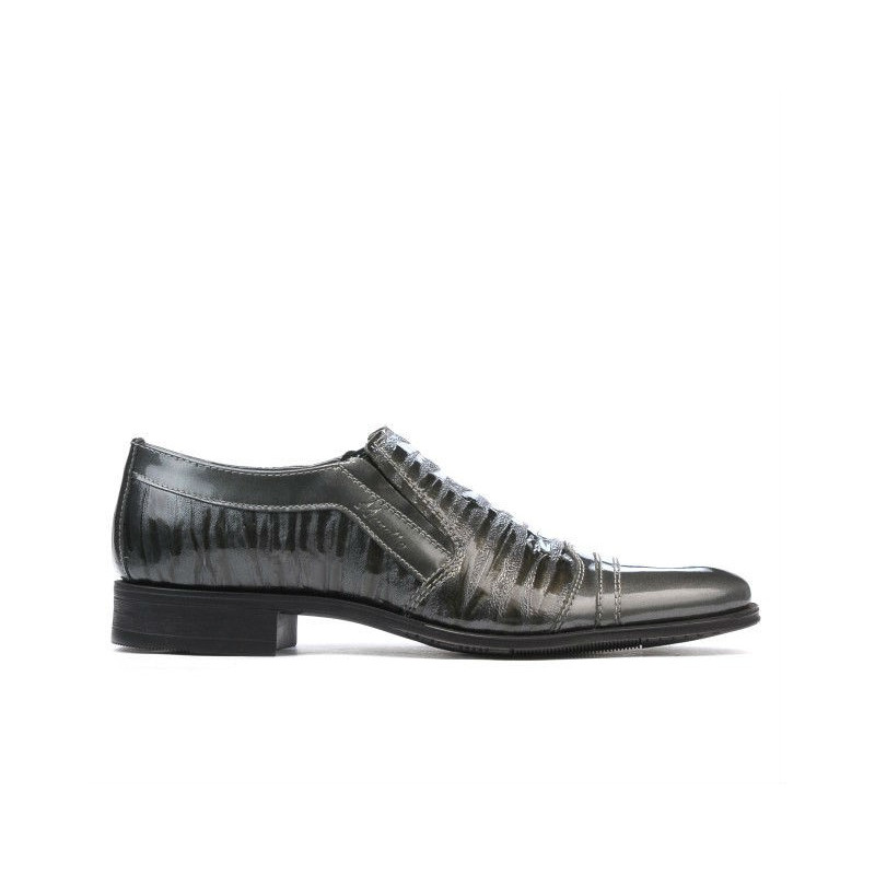Zapatos elegantes adolescentes 389 charol gris combinado