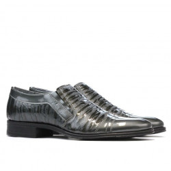 Zapatos elegantes adolescentes 389 charol gris combinado