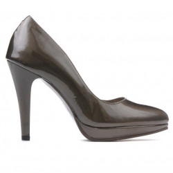 Zapatos elegantes de mujer 1233 charol marrón nácar