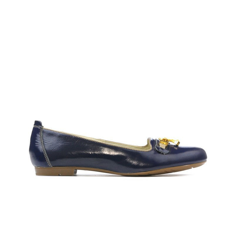 Zapatos casuales mujer 639 charol índigo