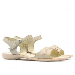 Sandalias de dama 590 beige+caramelo