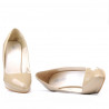 Zapatos elegantes de mujer 1233 charol beige