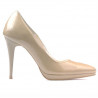 Zapatos elegantes de mujer 1244 charol beige